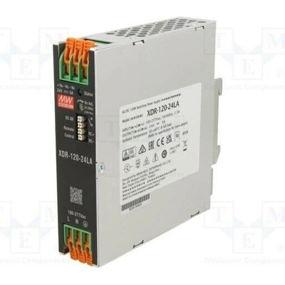 MEAN WELL XDR-120-24LA Napájecí zdroj: spínaný; na lištu DIN; 120W; 24VDC; 0÷5A; OUT: 1