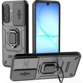 Samsung Защитен калъф и протектор за Samsung Galaxy A17 5G / A17 4G | PC + TPU с поставка, Капак за камерата| Цвят: Черен, Сив, Зелен, Лилав, Син