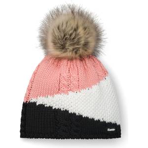 Eisbär Дамска зимна шапка (beanie) Eisbär Women's Eden Lux Crystal Beanie - Schwarz / White / Pink Clay / Grau - размер One Size (904-2533-0511)