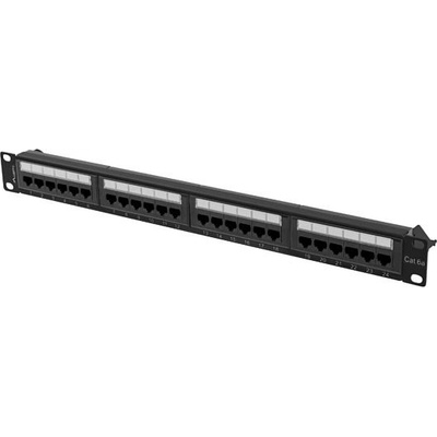 Lanberg patch panel 24 port 1U 19" CAT. 6a utp black (PPUA-1024-B)