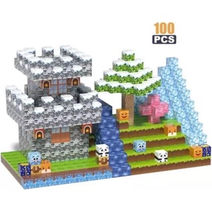 Manyuk Toys Магнитни строителни блокчета - сняг, комплект 100 броя (cfk01)