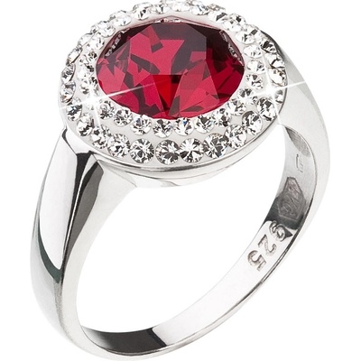 Pavona Stříbrný prsten s krystaly Swarovski červený kulatý 35026.3 Ruby