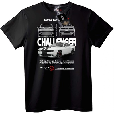 NOONEBRAND Тениска Dodge Challenger SRT Hellcat - M, Black