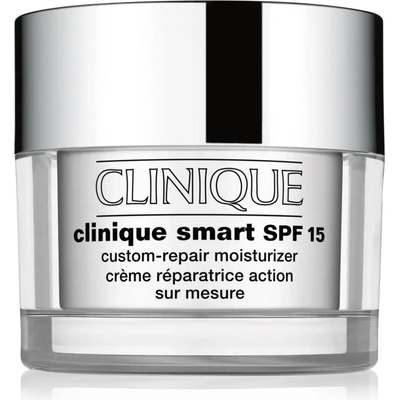 Clinique Clinique Smart SPF 15 Custom-Repair Moisturizer дневен хидратиращ крем против бръчки за суха към смесена кожа SPF 15 50ml