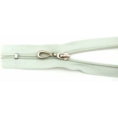 Špirálový zips č. 5 - nedeliteľný - svetlosivý so striebornou slzou - dĺžka 16 cm