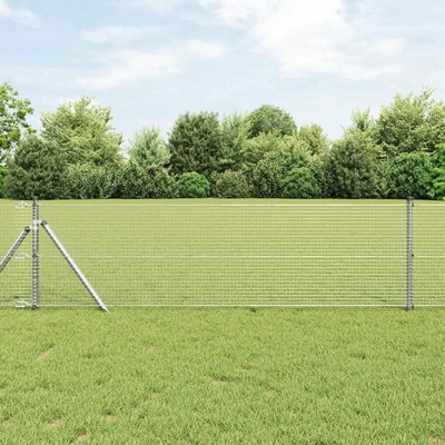 VidaXL Plotový sloupek. Stříbrná 25 x 0,4 m (36 mm síť) Ocel