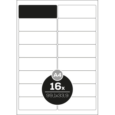 Altryal Etikety Top Stick bílé A4 99,1 x 33,9 mm 16 etiket 100 ks