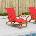 vidaXL Сгъваем и reclining шезлонг 2 pcs Червено (3415406)