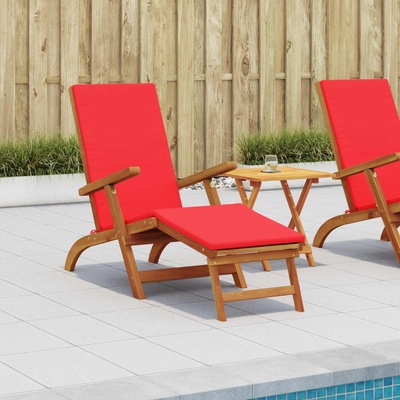 vidaXL Сгъваем и reclining шезлонг 2 pcs Червено (3415406)