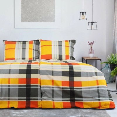 B.E.S. Petrovice krep obliečky Top Class Orange kube 140x200 70x90