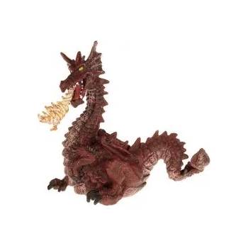 Image 1 of Papo - Фигурка за колекциониране и игра - Червен дракон с пламък (39016)