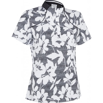 Callaway textured Abstract Floral Womens Caviar Polo košeľa
