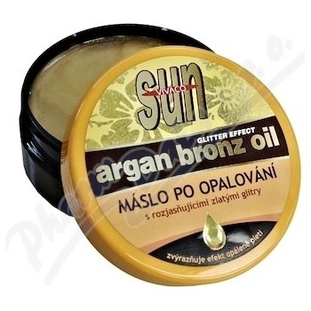 Vivaco Sun Vital rozjasňující máslo s BIO arganovým olejem a zlatými glitry 200 ml