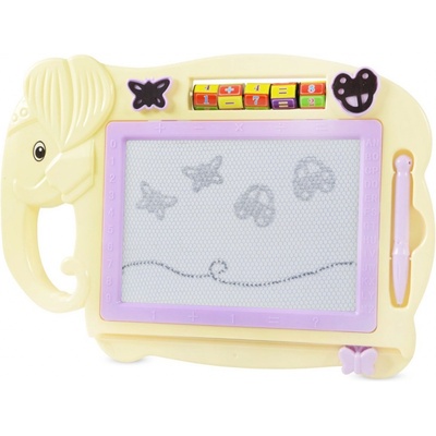 FunPlay B81358 Detská tabuľka na kreslenie SLONÍK s príslušenstvom 33x23,5cm žltá