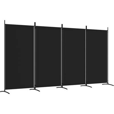 vidaXL 4dílné plátno Černá 346 x 180 cm Látka