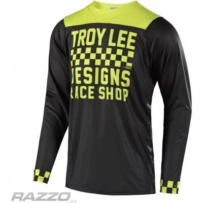 Troy Lee Designs Dres Na Kolo Skyline Ls Jersey Checker Black Lime