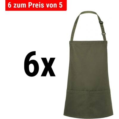 G.Gastro 6 ks Karlowsky Zástěra s laclem krátká Basic hořčicová D9785703