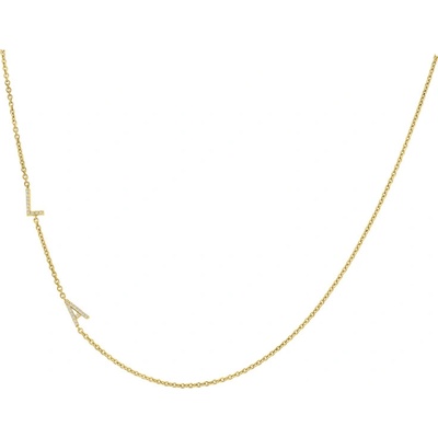 Eppi Strieborný náhrdelník s 2 písmenkami a lab-grown diamantmi N48669