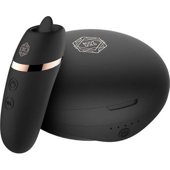 Rosy Gold Licking Stimulator with Luxury Charging Case Black