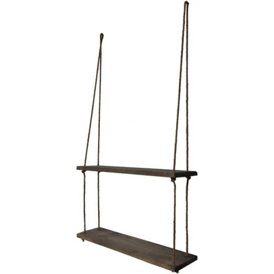 Evila Originals Етажерка Evila Originals 792EVL1809, 60х60 см, Смърч, Въже, 2 нива, Кафяв (792EVL1809)