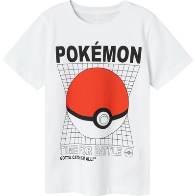 NAME IT Тениска 'maniander pokemon' бяло, размер 134-140