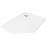 Mexen Flat петстенен плосък душ корито дясно 100 x 80 см, бяло, златен сифон (41P108010R-G)