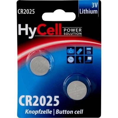 HyCell Литиева монетна батерия CR2025, Hycell, 3 V, 140 mAh, 2 броя (5020192)