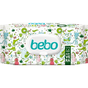 Bebo влажни кърпи с екстракт от алое вера капак - 72 броя