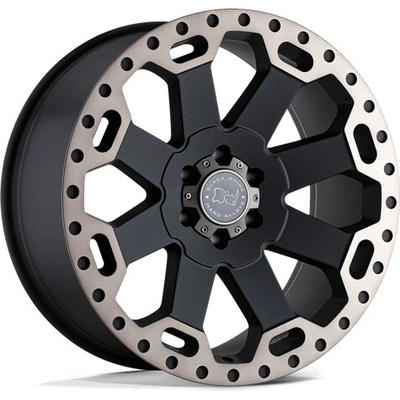 Bllack RHINO WARLORD 8x17 6x130 ET52 matt black with machined dark tint