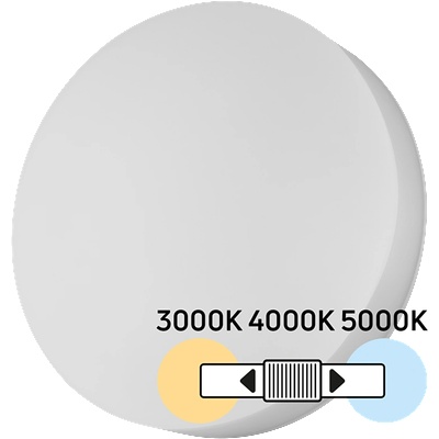 UltraLux Led плафониера 18w/24w/30w, cct 3000k/4000k/5000k, 220v-240v ac, ik08, бяла, кръг, (lfpr30ccts)