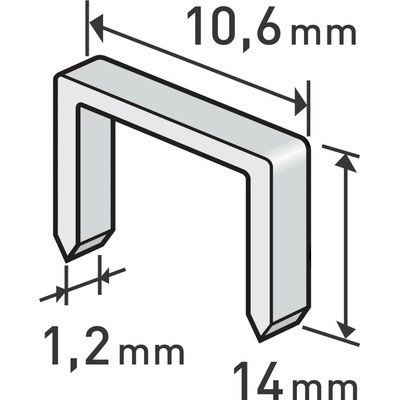 Extol 8852205 spony, balení 1000ks, 14mm, 10,6x0,52x1,2mm