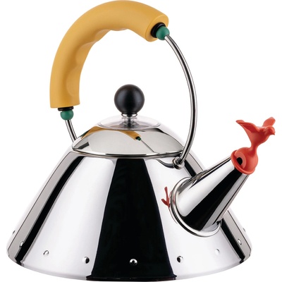 Alessi Чайник със свирка 9093 Alessi жълта дръжка 1 л (9093/1 Y)
