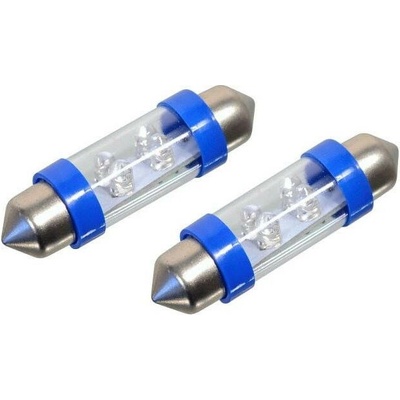 COMPASS - Žiarovka, 4 LED, 12 V, suf. 11X39 SV8.5, modrá, 2 ks 33723