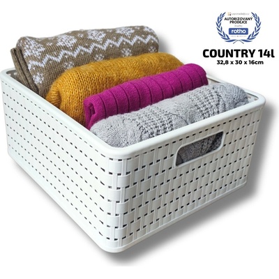 Rotho Úložný box Country 14 l biela