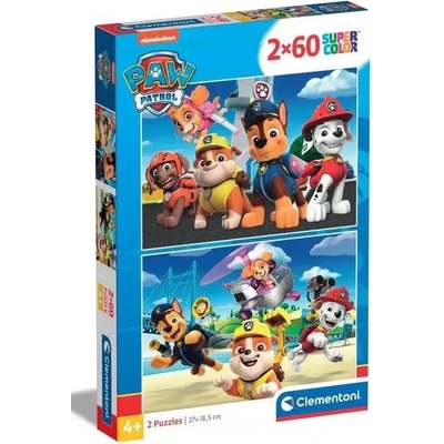 Clementoni - Puzzle 2x60 Paw Patrol: In action - 40 - 99 piese