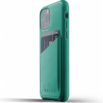 Pouzdro Mujjo Full Leather Wallet Case Apple iPhone 11 Pro zelené