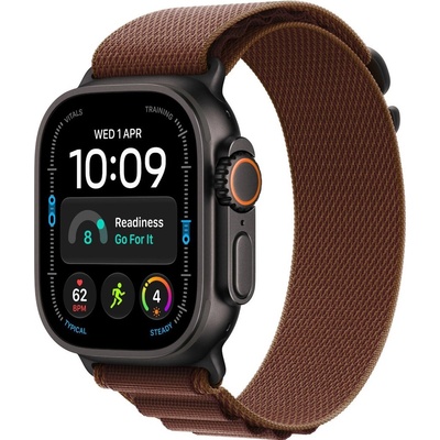Apple Watch Ultra 4 49mm černý titan s burgundsky červeným alpským tahem L MJC24QC/A