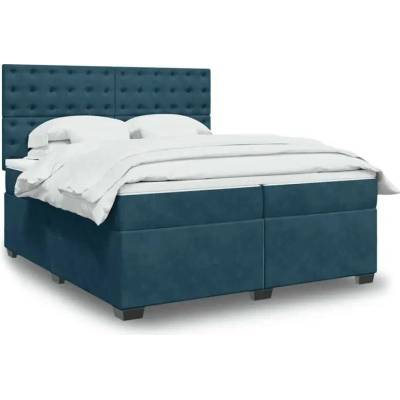 vidaXL 11461.3293318 Boxspring postel s matrací modrá samet