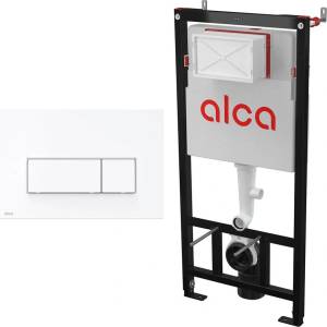 Alcadrain Комплект тоалетно казанче с вградена рамка Alca AM101/1120 и клапа Thin M576 матово бяло (AM101/1120+M576)