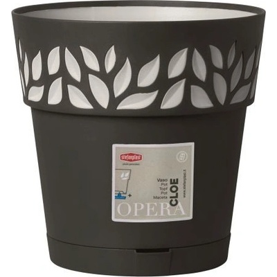 Stefanplast Květináč plastový Opera Cloe 15 cm antracit