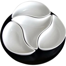 UTC Súprava 4 keramických misiek s dreveným podnosom TORO 590047