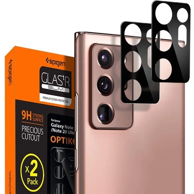 Spigen Optik Lens Protector - 2 броя предпазни стъклени протектори за камерата на Samsung Galaxy Note 20 Ultra (черен)