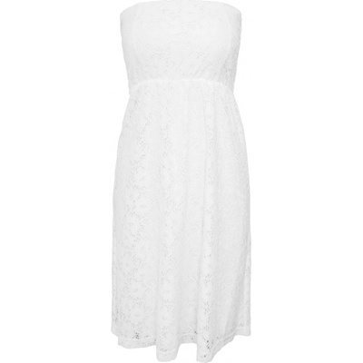 šaty URBAN CLASSICS Ladies Laces Dress biele