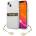 GUESS Калъф Guess GUHCP13SKB4GBR 4G Strap Charm, за iPhone 13 mini, прозрачен (GUE001620-0)