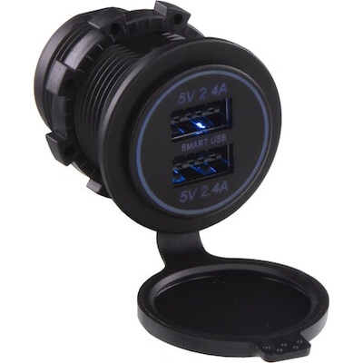 2x USB zásuvka 12/24V, 4,8A, 34552N