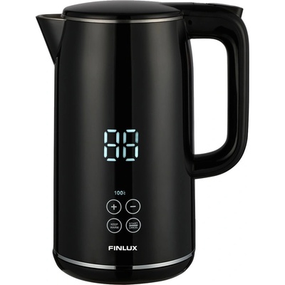 Finlux Електрическа кана Finlux FK-17333 BD, вместимост 1.7 l, въртене на 360°, двойни стени, 1850W, черна (FK-17333 BD)