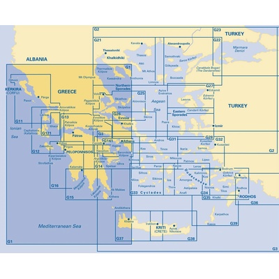 Námořní mapa Imray G1 Passage Chart - Mainland Greece and the Peloponnisos IMG1