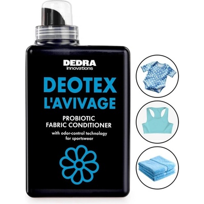 DEOTEX L’AVIVAGE Probiotický kondicionér na prádlo proti zápachu jemná vůně & hebkost 1000 ml