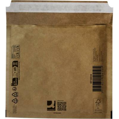 Bublinkové obálky Q-Connect - na CD, 200 x 175 mm, hnědé 10 ks