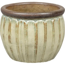 Lafiora Kvetináč glazovaná keramika 27 x 24 cm modrá biela